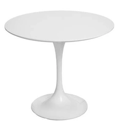 Stół okrągły do jadalni Fiber 90 biały nowoczesny inspirowany Tulip Table D2.DESIGN