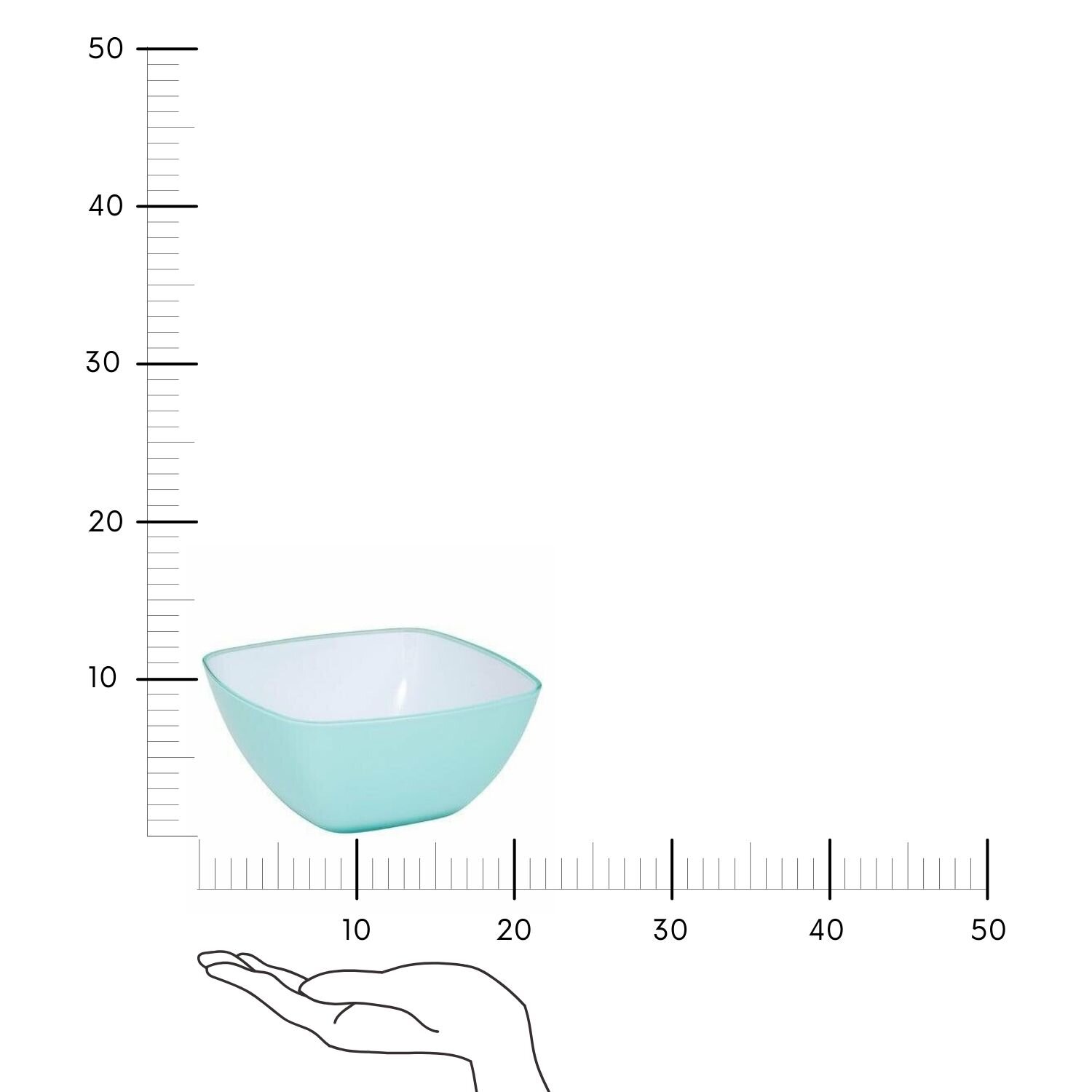 Miska kwadratowa Munar 19 cm plastikowa miętowa