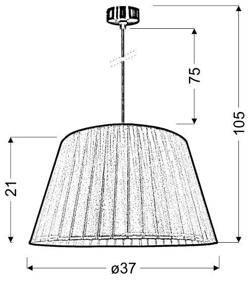 Lampa wisząca Tiziano 37 1x60W E27 biały