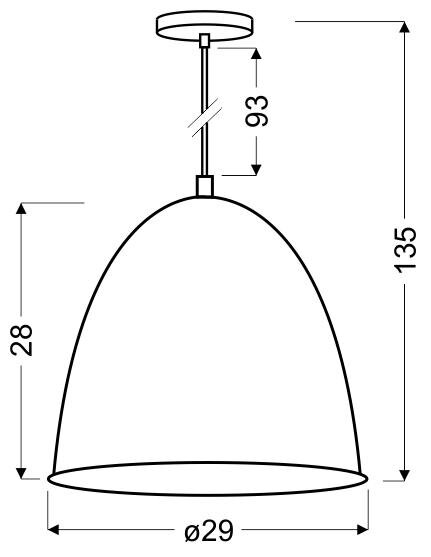 Lampa wisząca Patch 29 1x60W E27 czarny + chromowany dekor