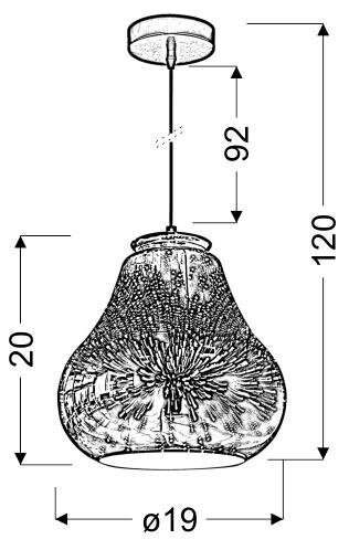 Lampa wisząca Galactic 4 19 1x60W E27 3d