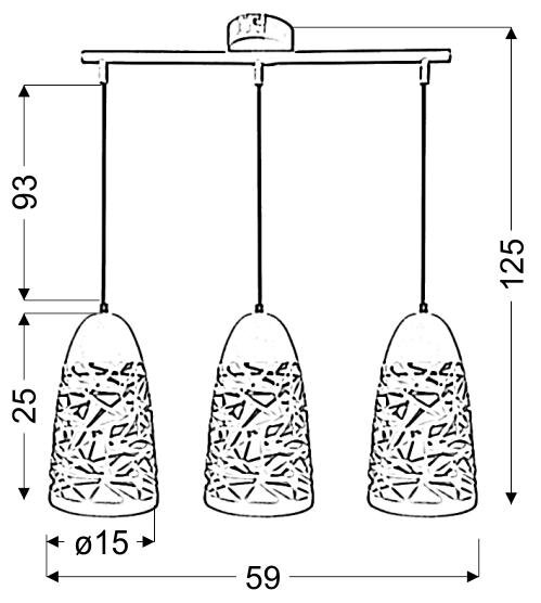 Lampa wisząca Sabrin 3x60W E27 biały