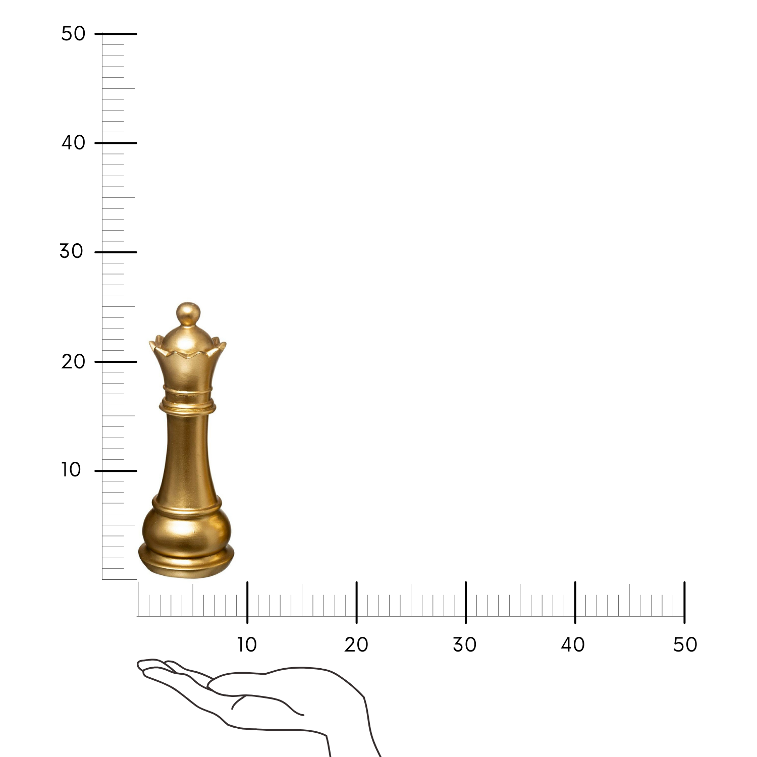 Dekoracja Szachy Hetman złoty 25,5cm