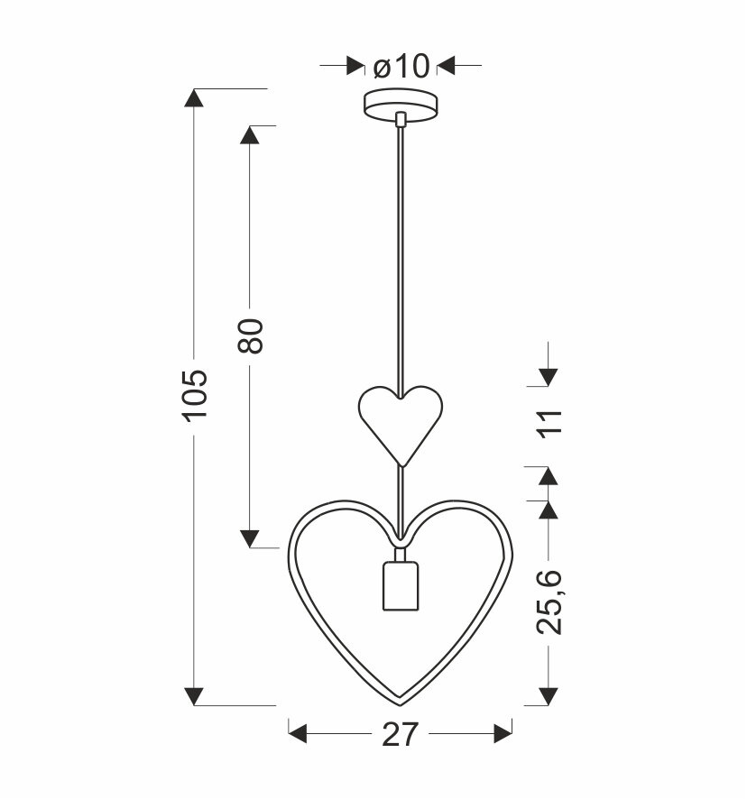 Lampa wisząca Single hh 1x20W E27 iq kids różowy