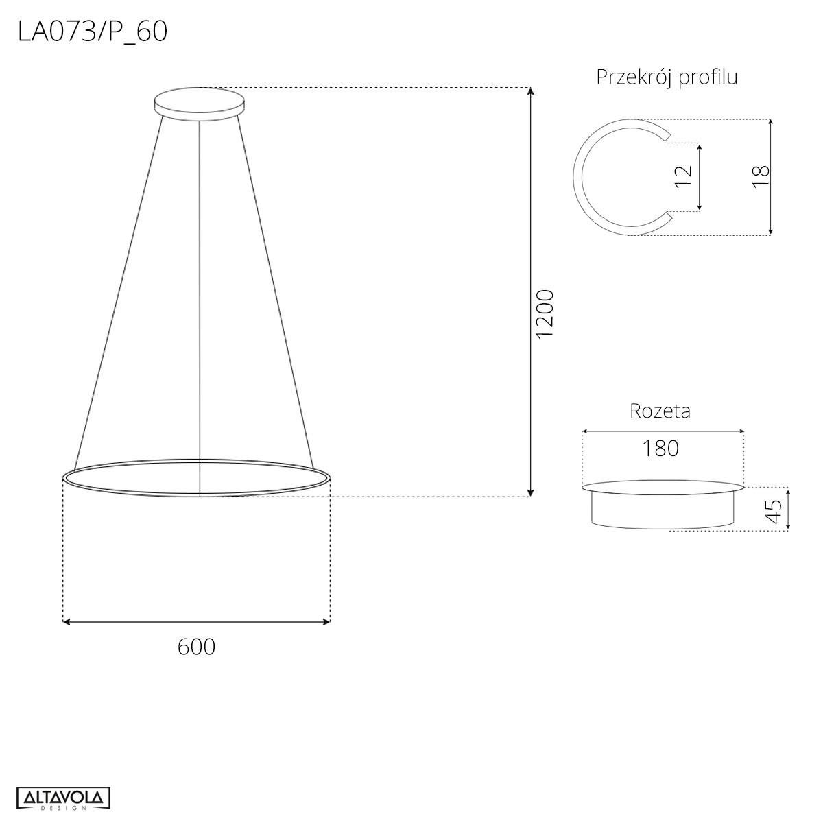 Lampa wisząca Ledowe Okręgi No.1 60 cm 4K biała