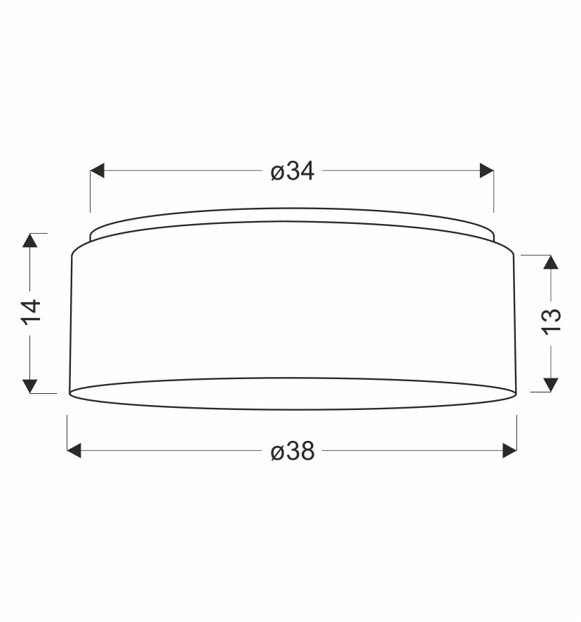 Lampa sufitowa SFONDO 2 38 cm biały 2x40W E27 abażur frappe