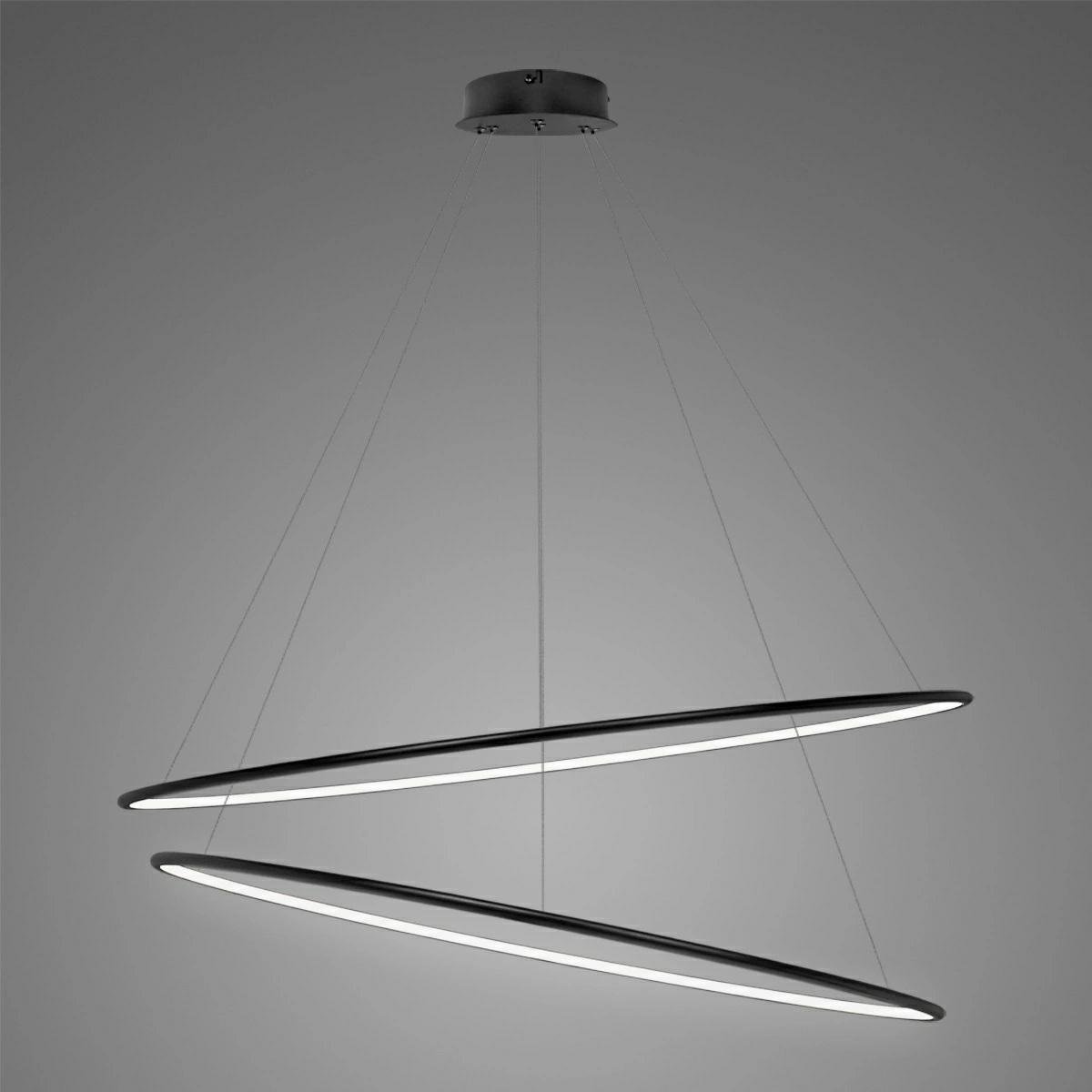 Lampa wisząca Ledowe Okręgi No.2 120 cm 4K czarna