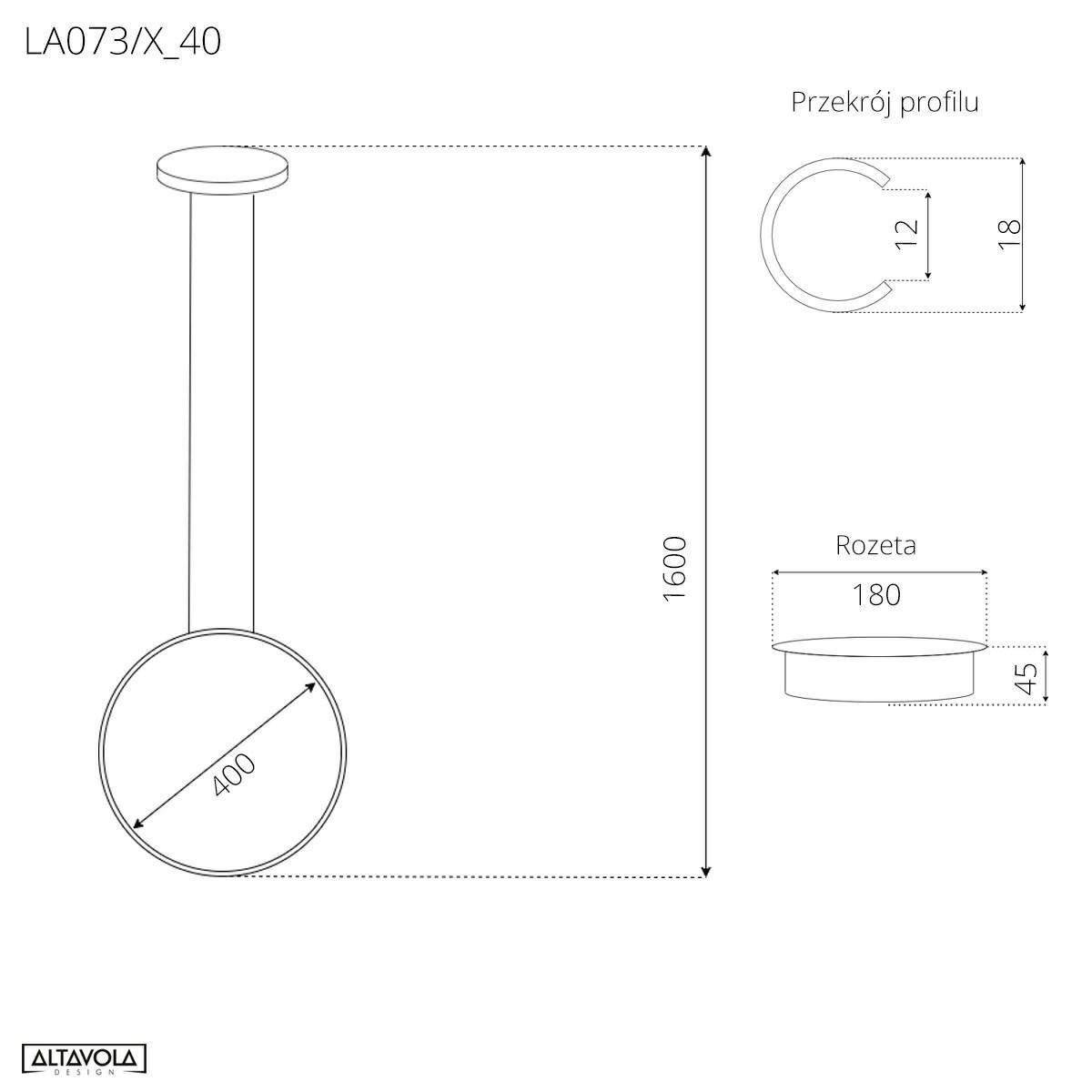 Lampa wisząca Ledowe Okręgi No.1X 40 cm 3K ściemnialna biała