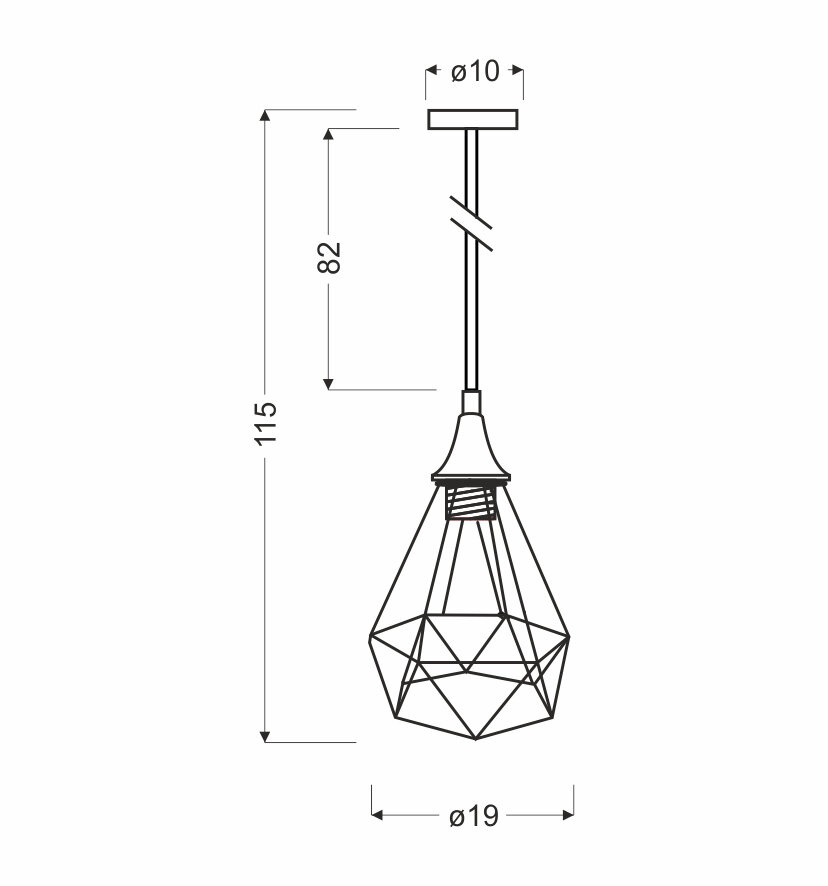 Lampa wisząca Graf 1x60W E27 czarny