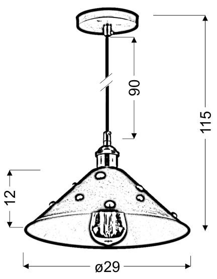 Lampa wisząca Scrimi 4 29 1x40W E27 czarny