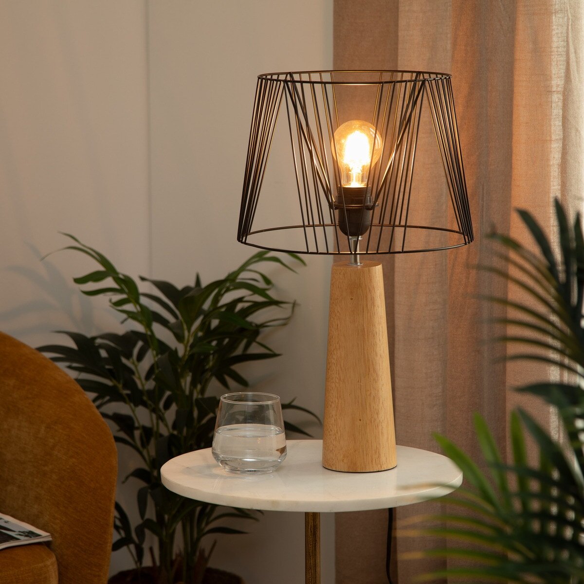 Lampa Joe czarna/ naturalna