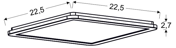 Plafon Nexit plafon 22,5x22,5 12W LED IP44 satyna+biały 3000K