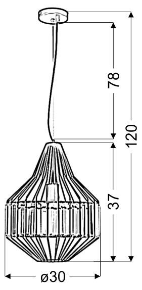 Lampa wisząca Alvaro 1 30 1x40W E27 czarny