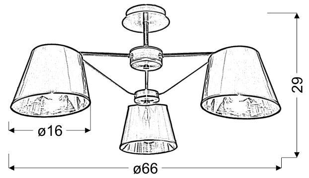 Lampa wisząca Cortez 3x40W E14 patyna