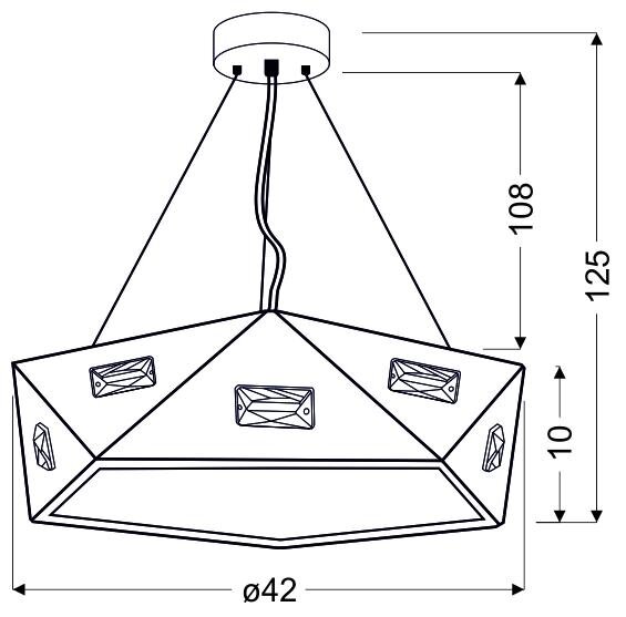 Lampa wisząca Nemezis # # pięciokatny 42 24W LED 4000K czarny