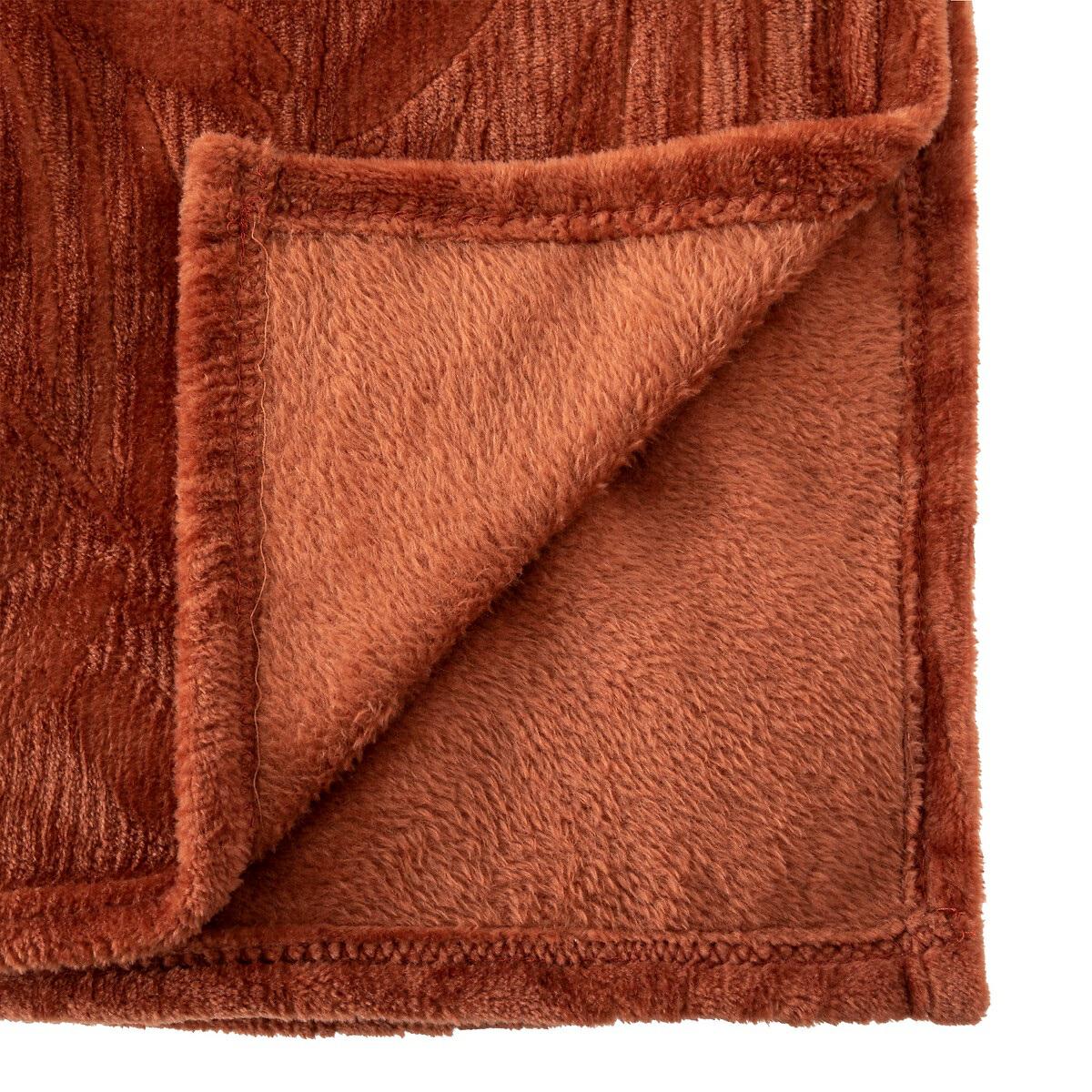 Koc flanelowy Zoa terracotta 150x125cm