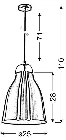 Lampa wisząca Pensilvania 1 25 1x60W E27 biały