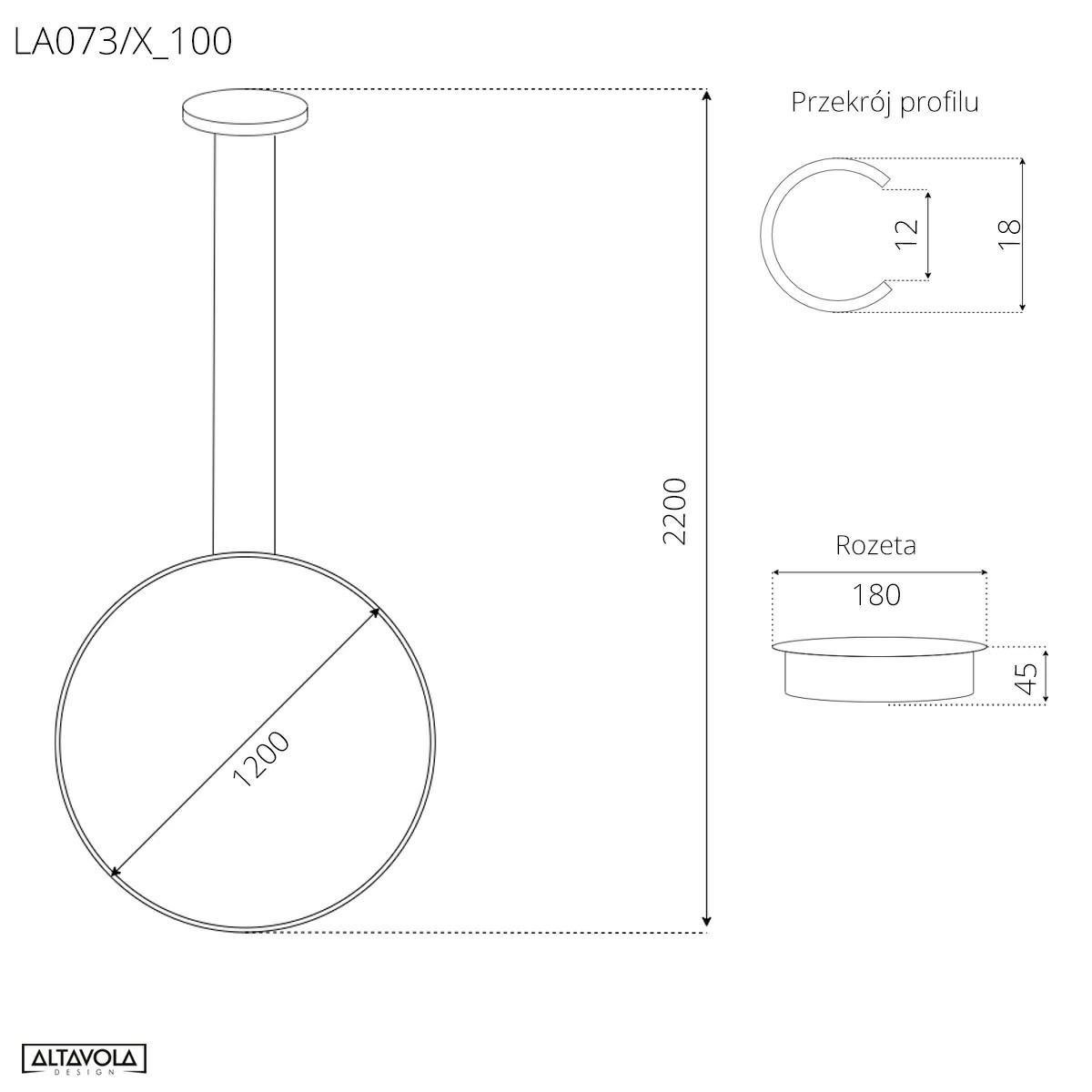 Lampa wisząca Ledowe Okręgi No.1X 100 cm