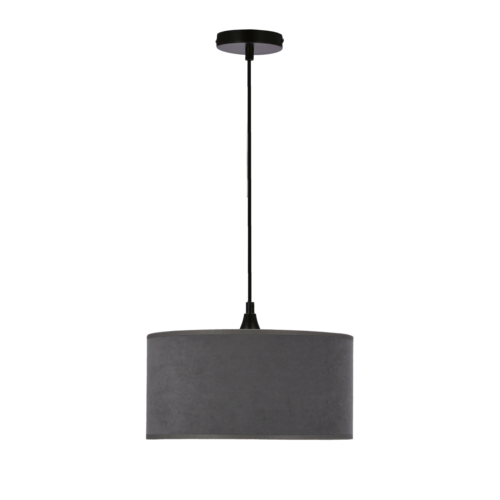 Lampa wisząca Maloto czarny 1x60 E27 abażur walec 30x15 velur grafit/złoto