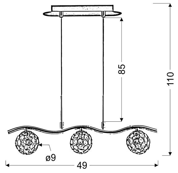 Lampa wisząca Starlet 3x40W G9 chrom/transparent