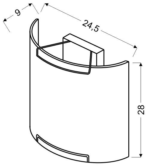 Plafon Edgar 280x245mm 1x60W E27