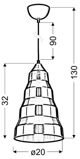 Lampa wisząca Vesuvio 20 1x40W E27 szary