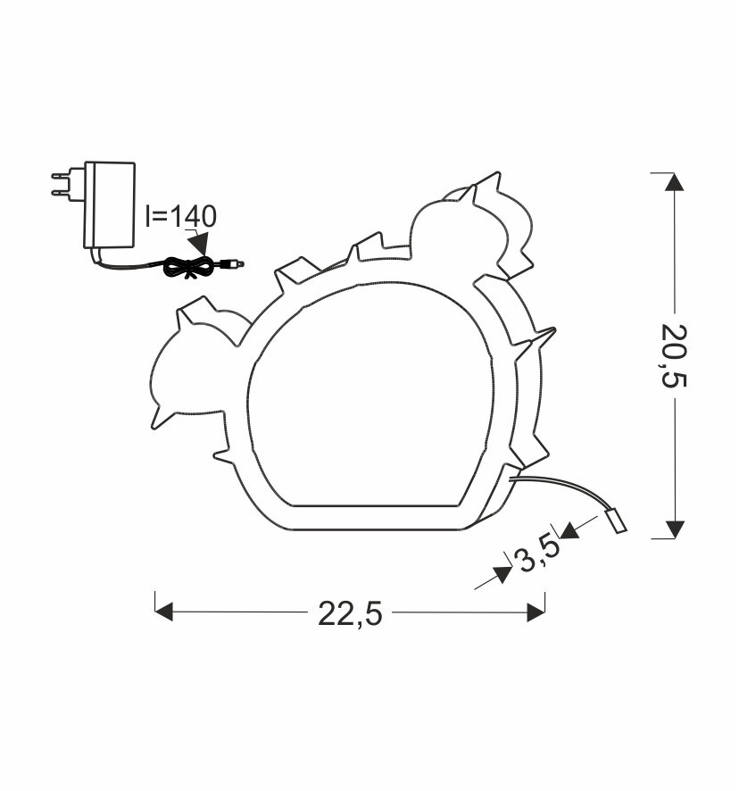 Lampa stołowa Cactus mały 8W LED 3000K iq kids zielony