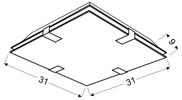 Plafon Vagante 31x31 2x60W E27 kwadrat