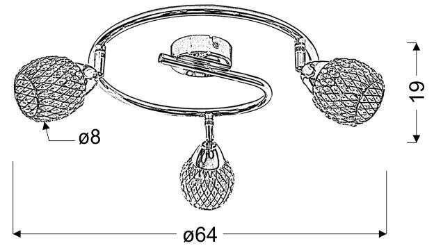 Lampa sufitowa Clear spirala 3x40W G9 transparentny