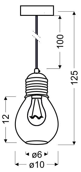 Lampa wisząca Gliva 1x60W E27 chrom (bez żarówek)