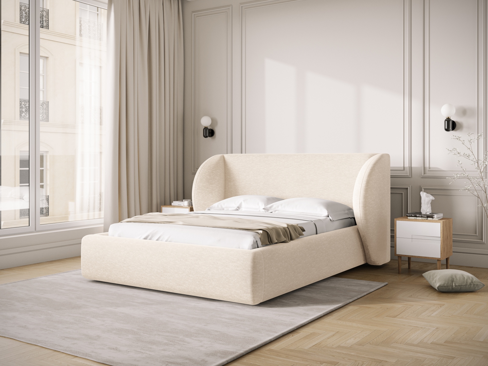 Łóżko Miley II Light Beige Chenille 160x200