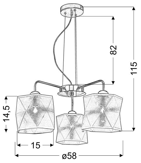 Lampa wisząca Nosja 3x40W E27 chrom