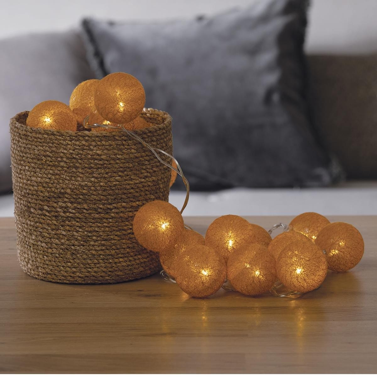 Girlanda cotton balls 20 lampek LED żółta