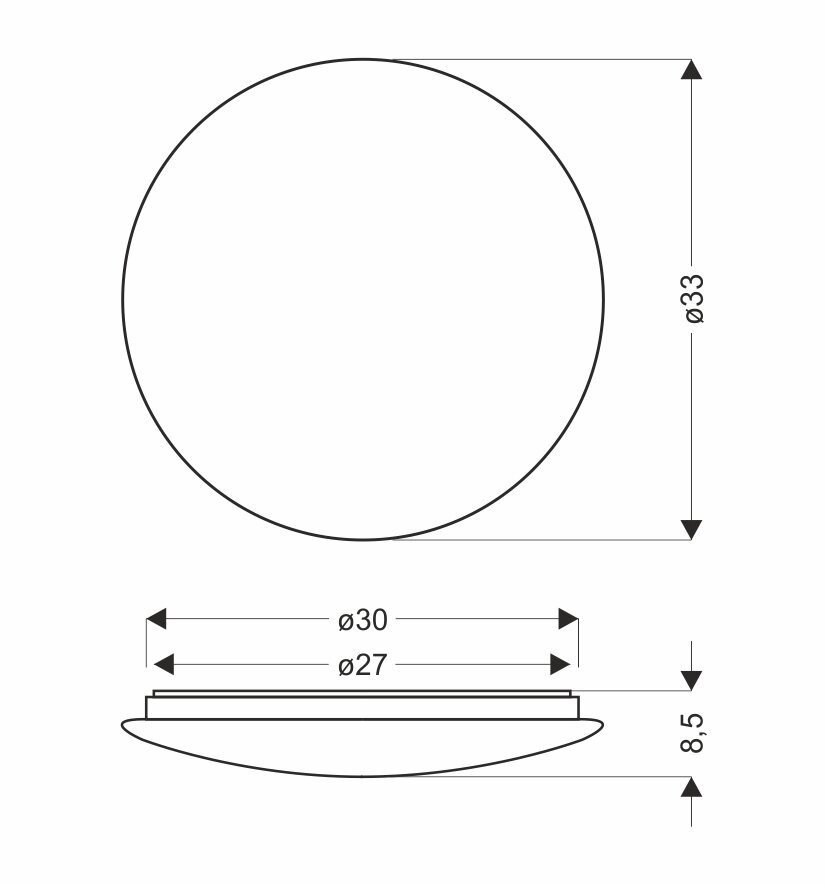 Plafon Magnus plafon 18W LED 33cm klosz biały 4000K