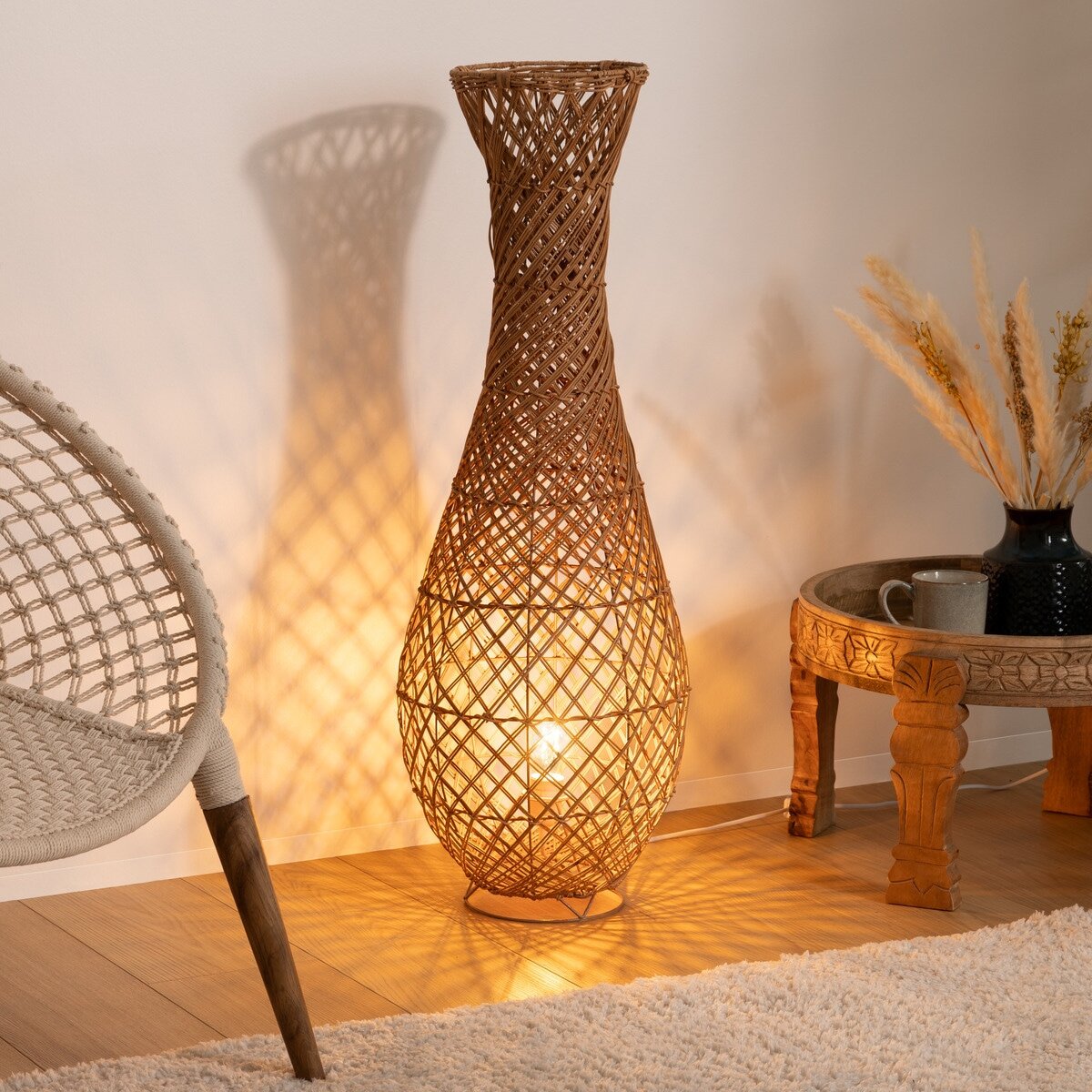 Lampa podłogowa Eloise rattan