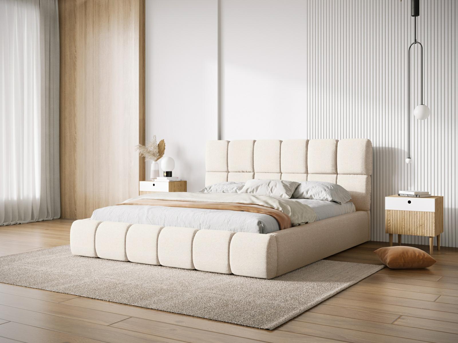 Łóżko Bellis Light Beige Chenille 200x200cm