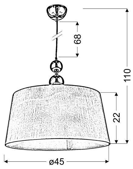 Lampa wisząca Clara 45 1x60W E27 chrom / biały