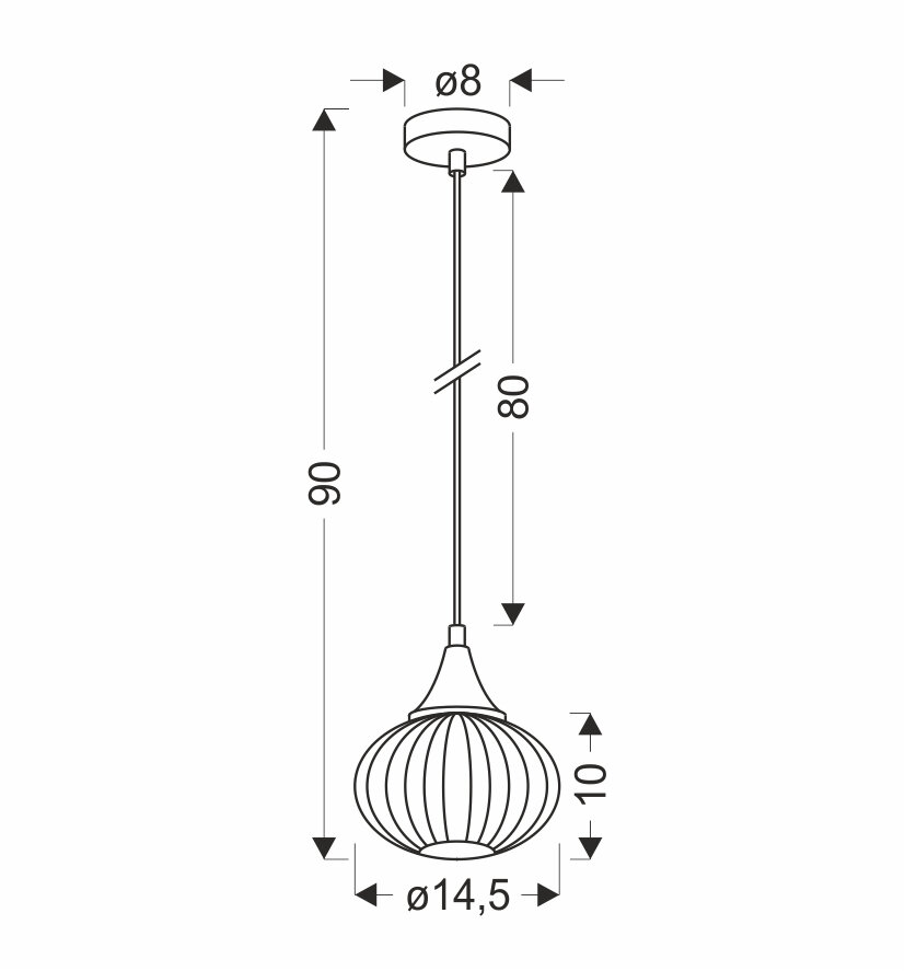 Lampa Wisząca Exeter 145Mm czarny