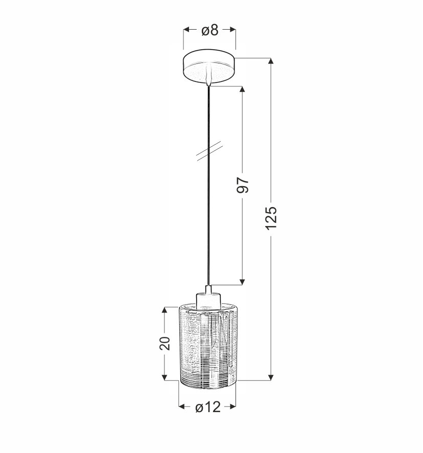 Lampa wisząca Cox 12 1x60W E27 złoty