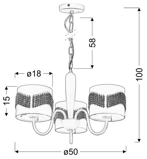 Lampa wisząca Antonio 3x60W E27 biały