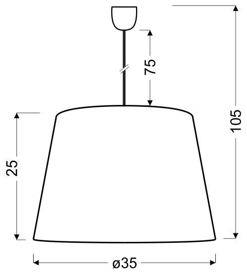 Lampa wisząca Karen 35 1x60W E27 (abażur 77-01634+linka 85-89369)