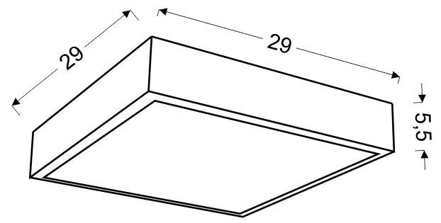 Plafon Lux 29x29 16W LED 4000K satyna duży ring