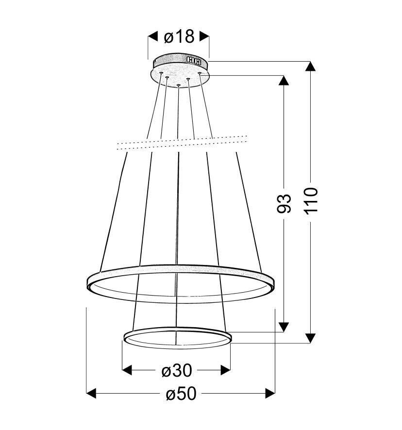 Lampa wisząca Lune 50 okrągły podwójny 40W LED 4000K biały