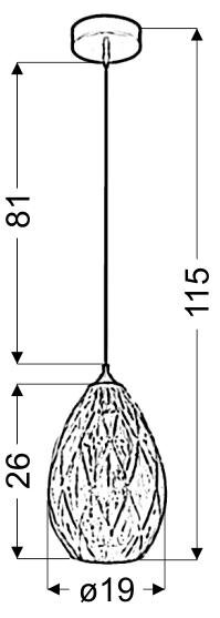 Lampa wisząca Gran 19 1x60W E27 złoty