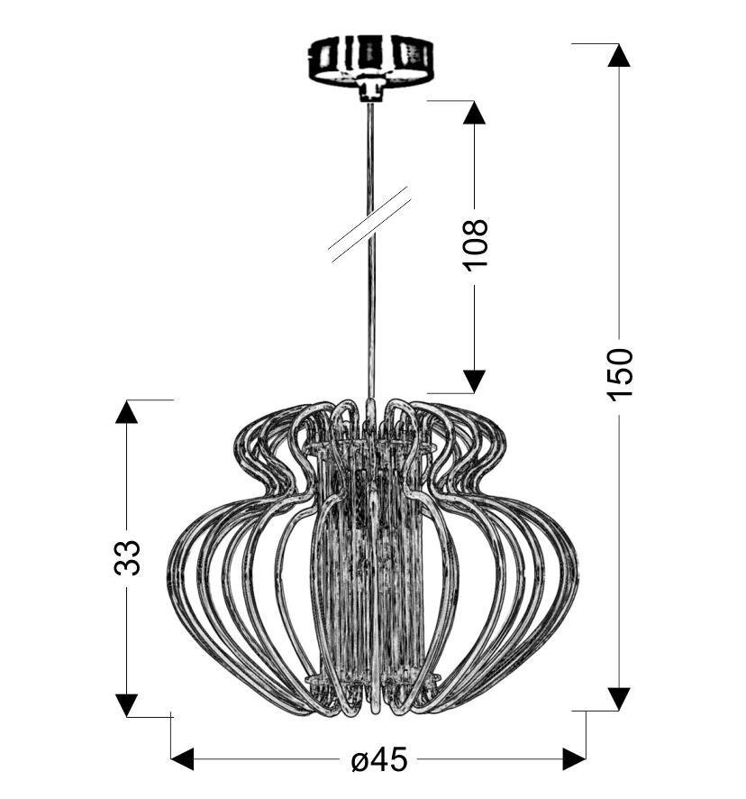 Lampa wisząca Imperia 1x60W E27 450x330 mała czerwona