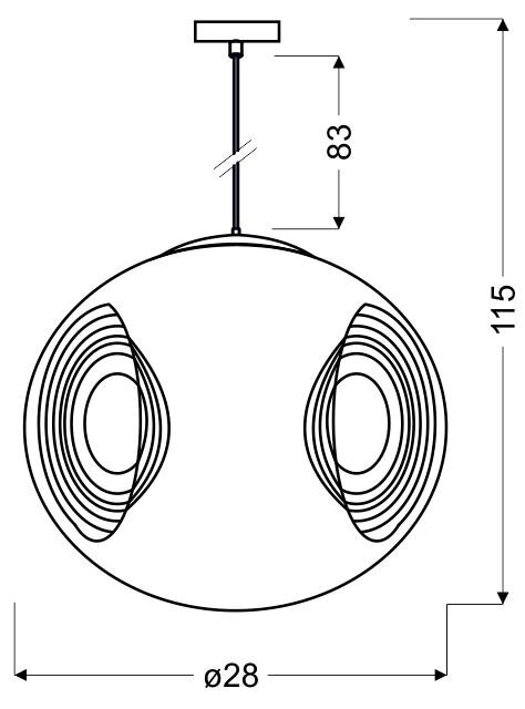 Lampa wisząca Club 28 1x60W E27 patynowy