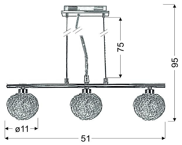 Lampa wisząca Sphere 3x40W G9 chrom