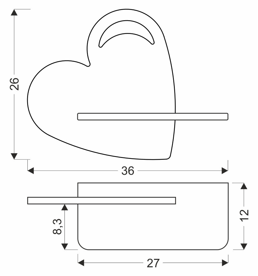 Kinkiet Heart lampa 5W LED 4000K iq kids z otworem niebieski