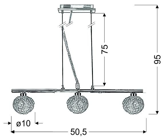 Lampa wisząca Wind 3x40W G9 chrom