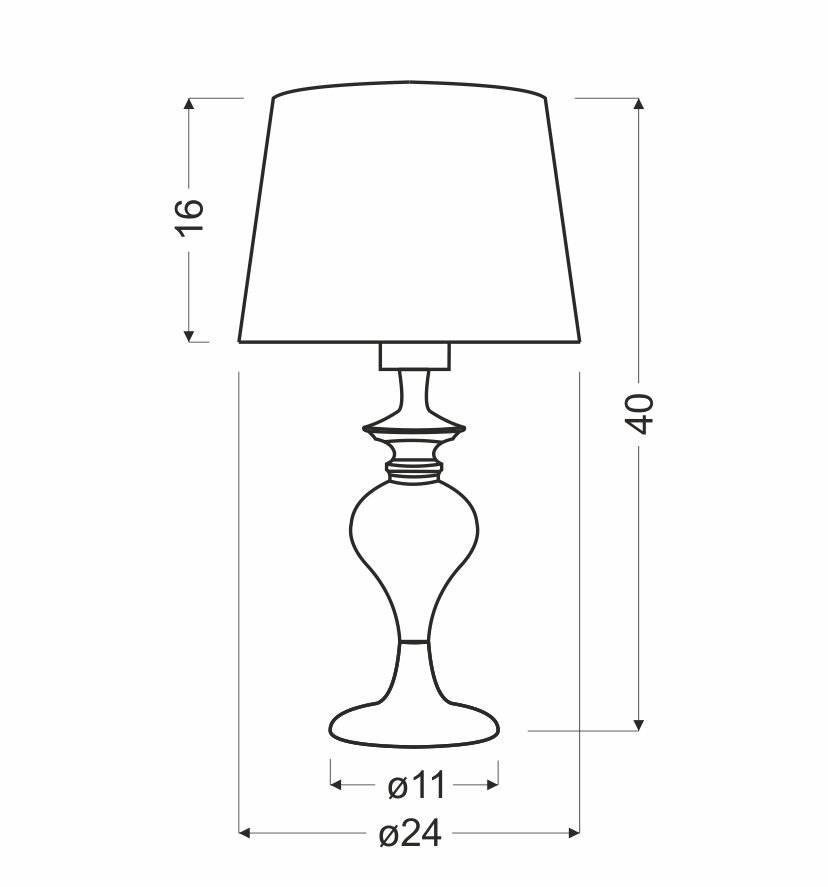 Lampa stołowa Gillenia 40cm 1x60W E27 czarna